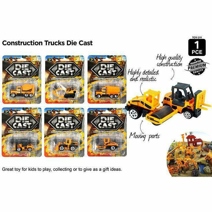 1pce Die Cast Construction Trucks