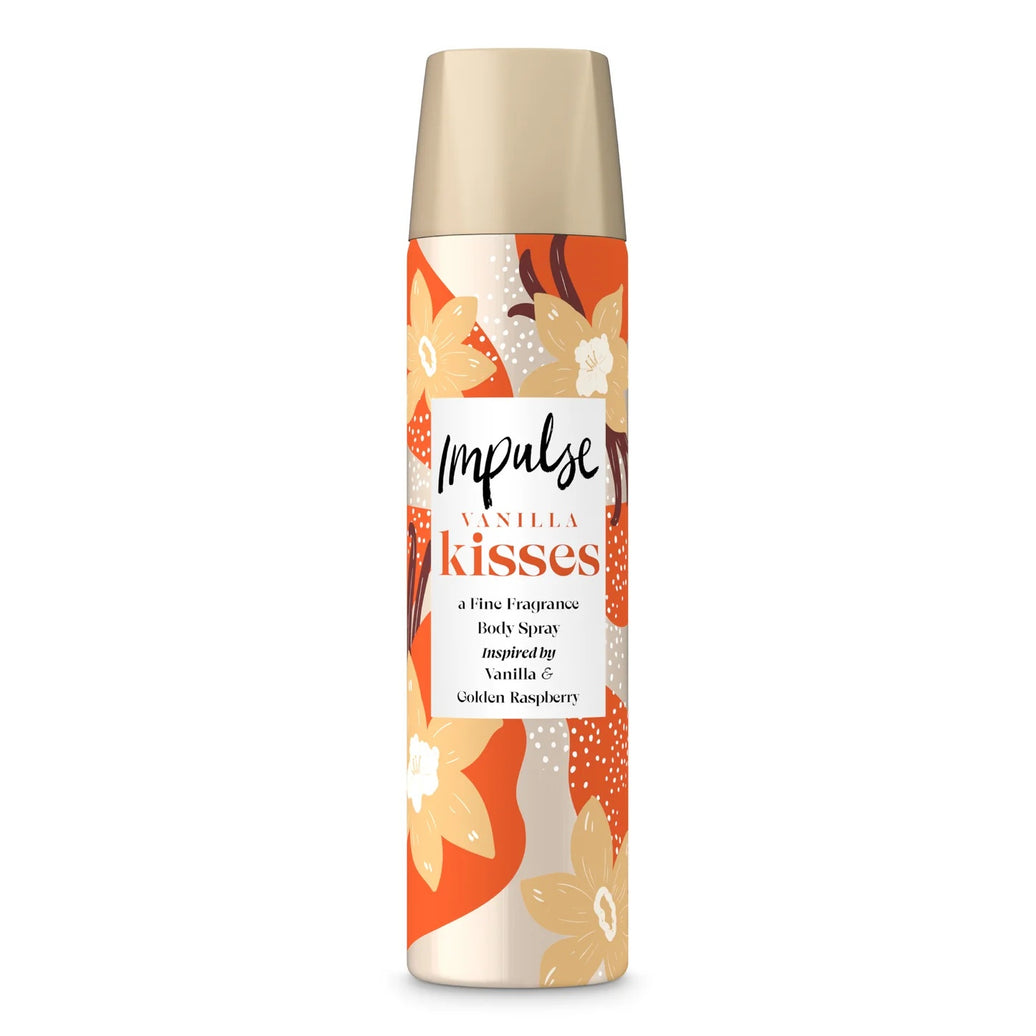 Impulse 75Ml Body Spray Vanilla Kisses A Fine Fragrance Inspired By Vanilla And Golden Raspberry