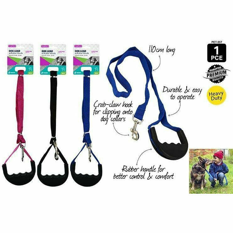1pce Dog Lead W/ Rubber Handle120cm