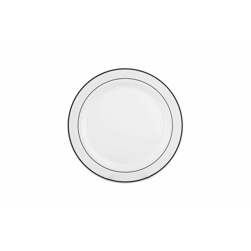 Deluxe Plate Silver Rim 26cm 6pk