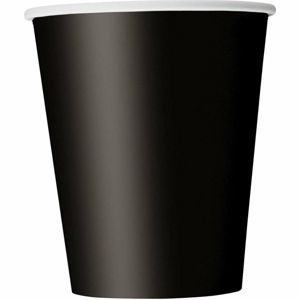 Mid Black 8 X 9Oz Paper Cups