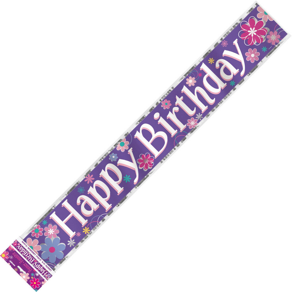 B'Day Blossom Foil Banner 12Ft