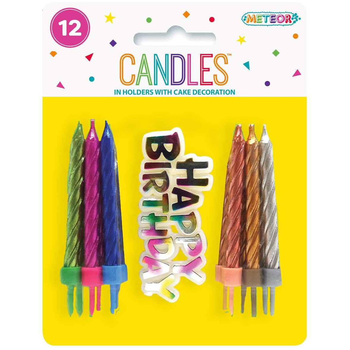 12 Candles W/Cake Deco - Multi