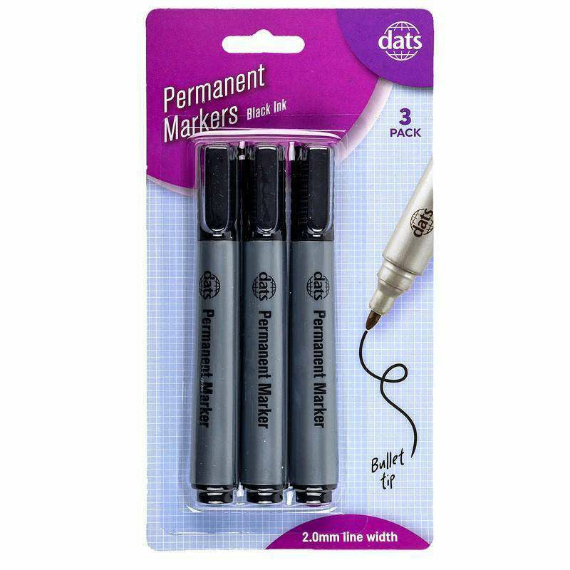 Marker Permanent 3 Pack Black Ink - Stationery product at Price Busters Variety