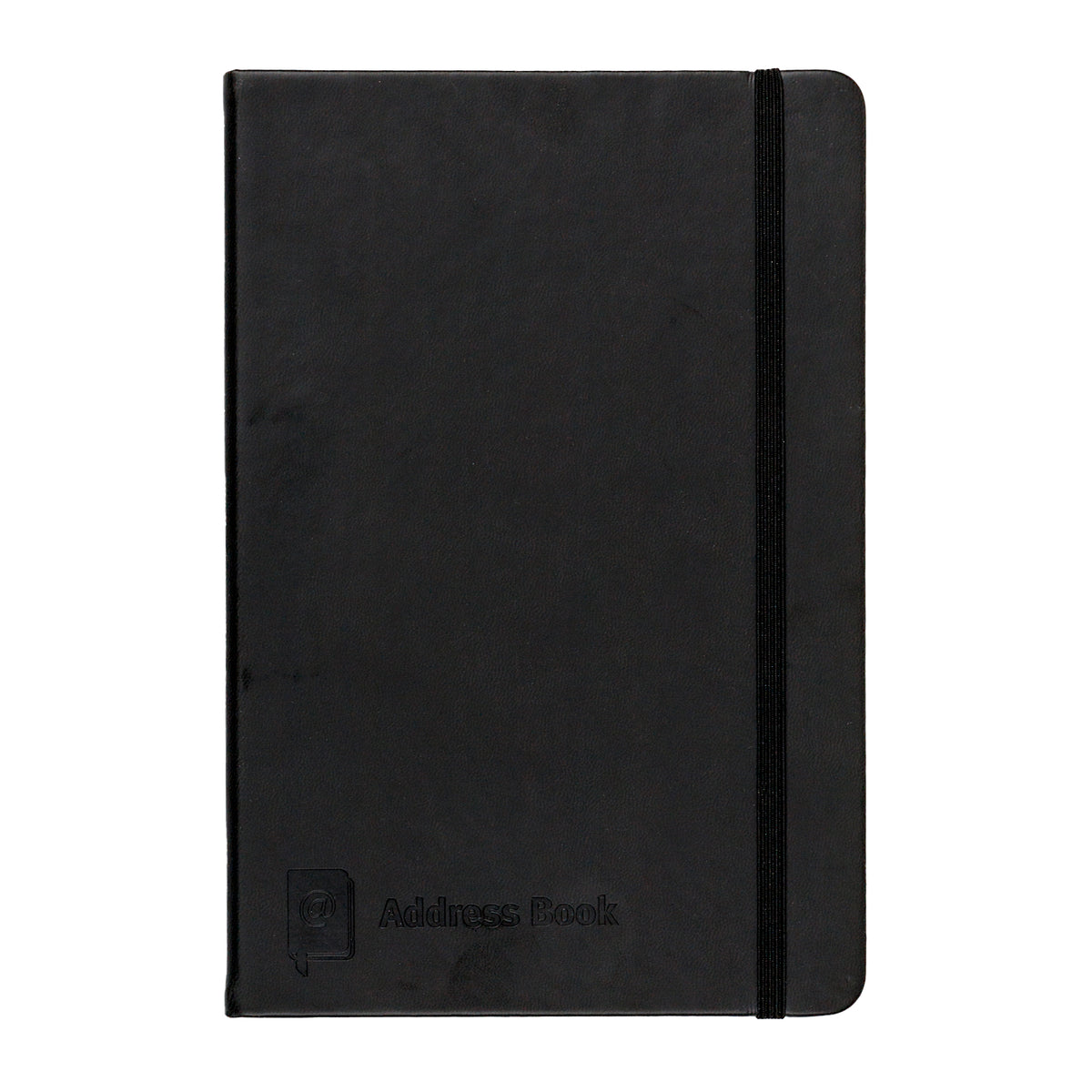 Address Book PU Cover Black A5 with Elastic