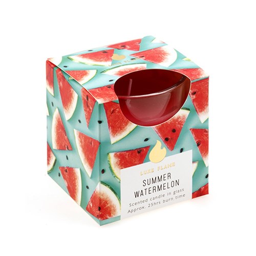 Summer Watermelon Scented Glass Jar Candle – 25 Hour, 73 x 80mm