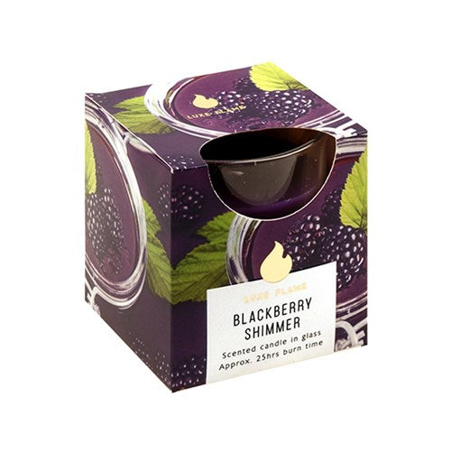 Blackberry Shimmer Scented Glass Jar Candle – 25 Hour