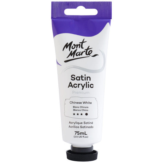 Mont Marte Satin Acrylic Paint - Chinese White