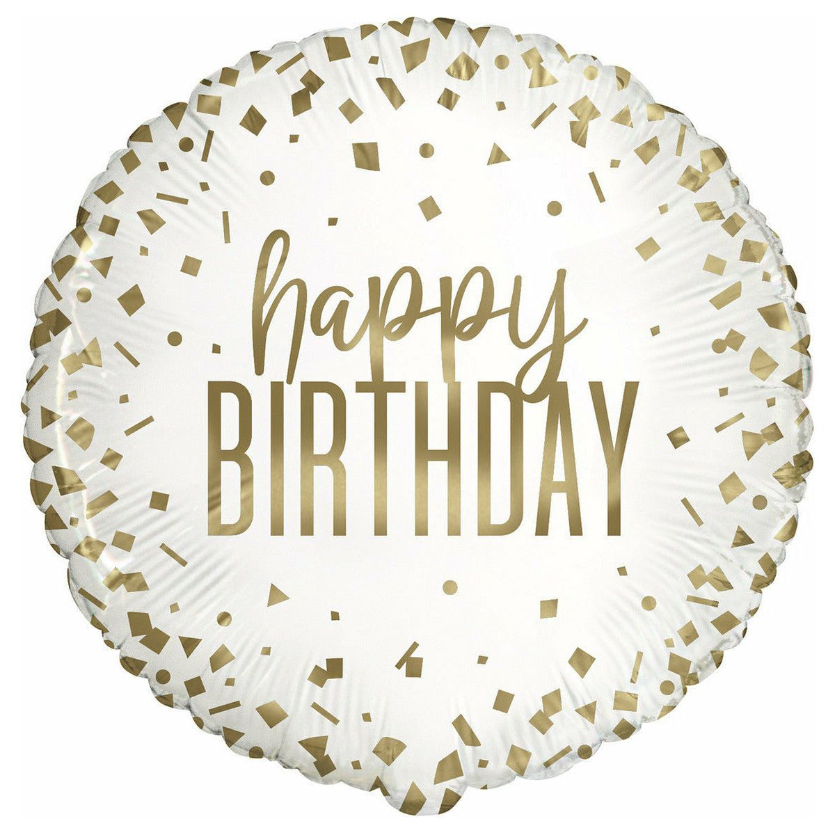 Confetti Gold B/Day 45cm (18") Foil Balloon Package
