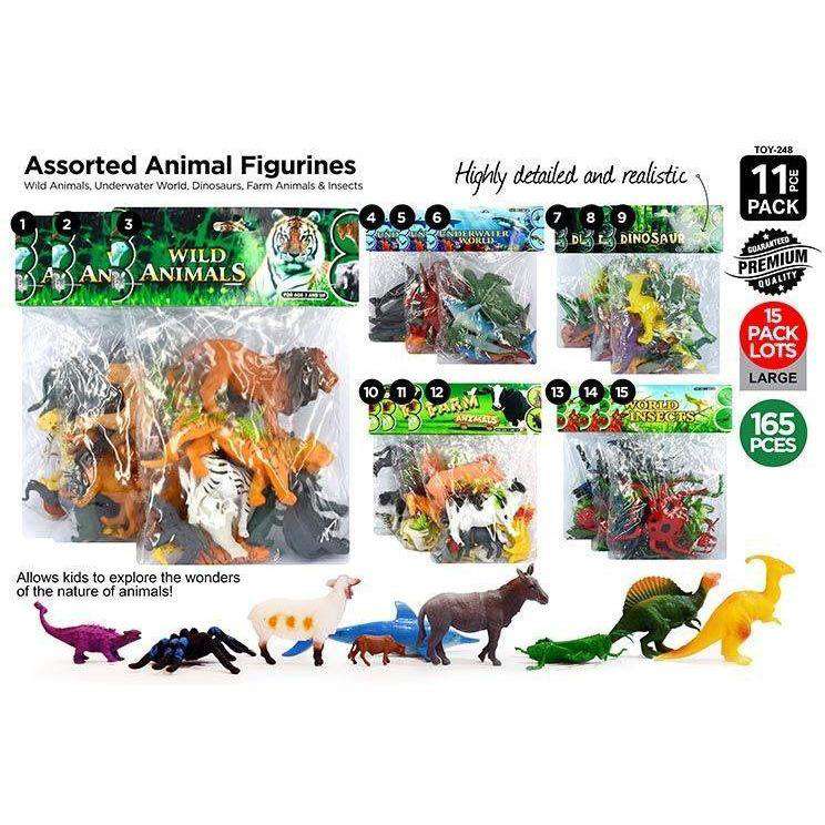 11pce Animals Farm-Sea Jungle Dino Insec