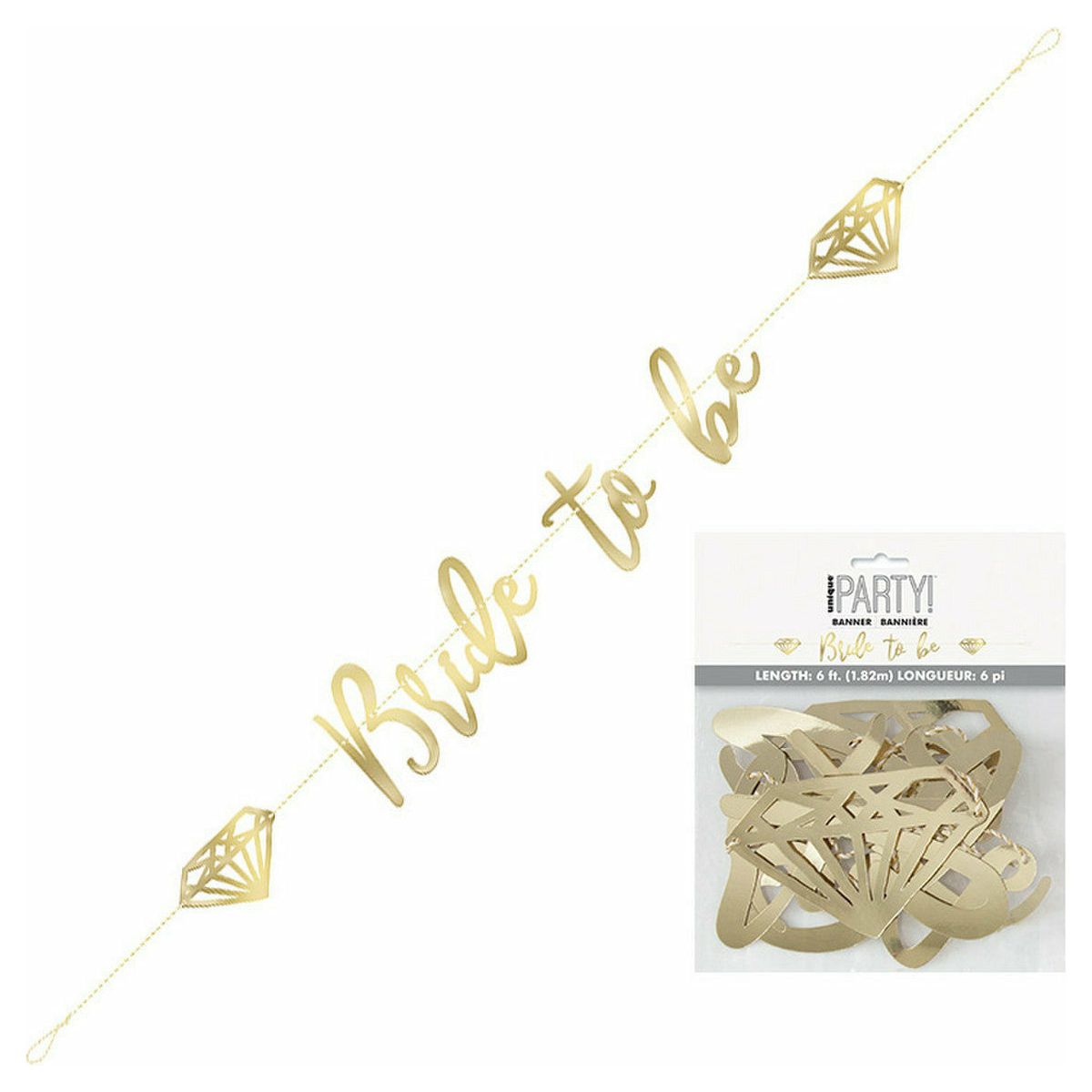 "Bride To Be" Gold Foil Banner 1.82m (6')