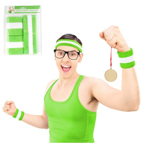 Headband & 2Pk Wristband-Green