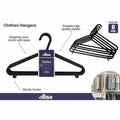8pce Adult Coat Hangers-37cmL-Black