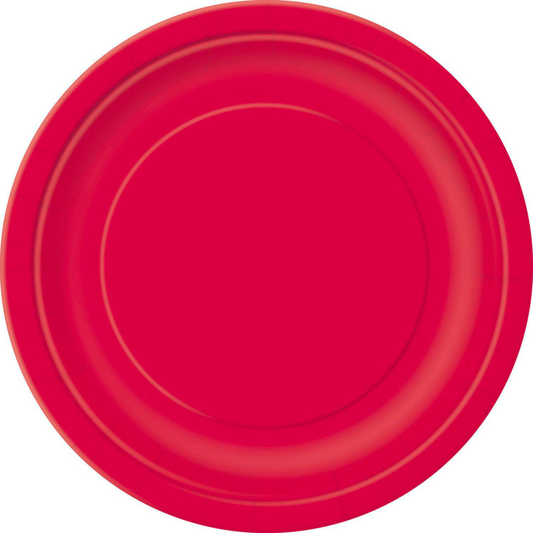 Ruby Red 8 X 9" Paper Plates - Pf