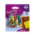 Pin Push Assorted Colours 50 Pack - Stationery product at Price Busters Variety