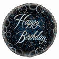 Glitz Blue Happy Birthday 45cm (18") Foil Balloon Packaged
