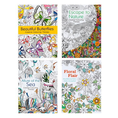 Book Colouring Adult A4 32 Page 4 Assorted - Stationery product at Price Busters Variety