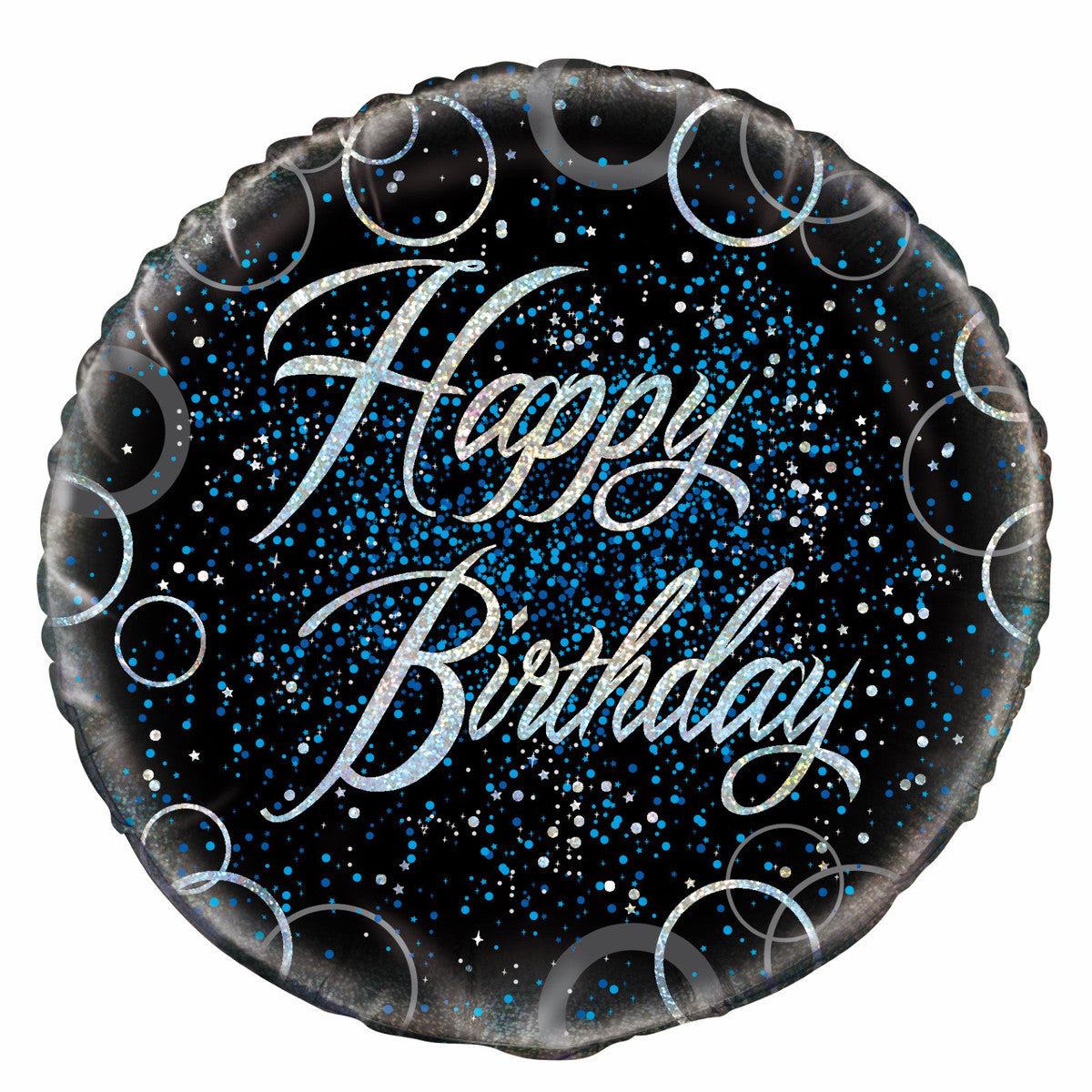 Glitz Blue Happy Birthday 45cm (18") Foil Balloon Packaged