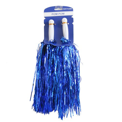 2Pk Metallic Pom Pom-Blue