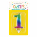 Met Rainbow B'Day Candle - Number 1