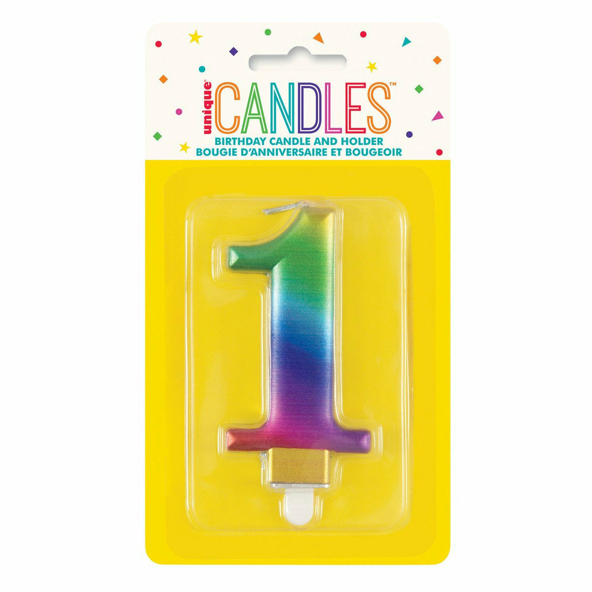 Met Rainbow B'Day Candle - Number 1