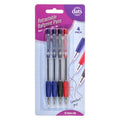 Pen Ballpoint Retractable 4 Pack Mixed Black Blue Red Ink - Stationery product at Price Busters Variety