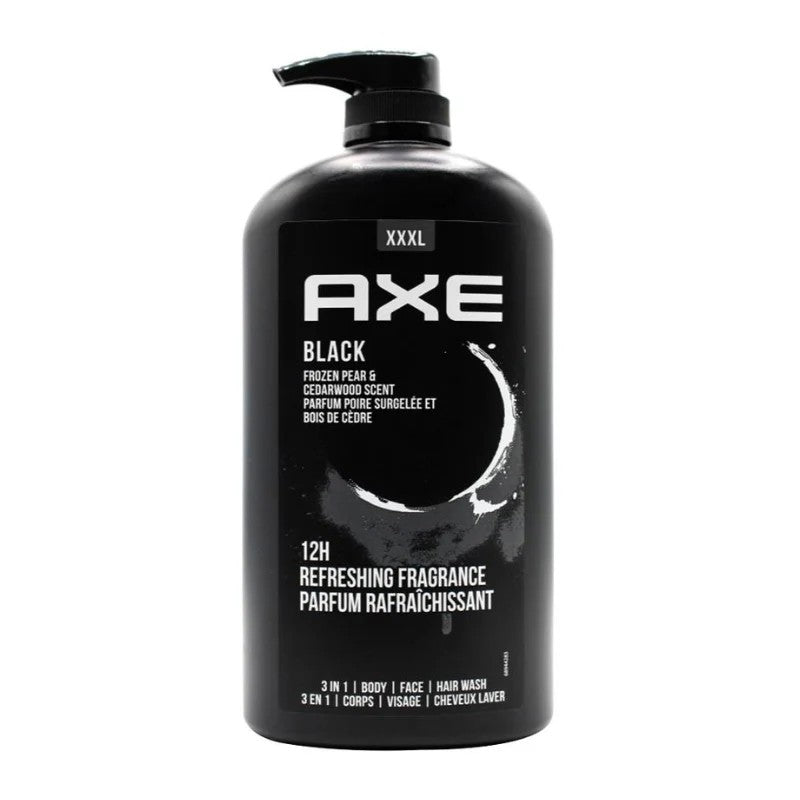 Axe 1L 3 In 1 Body Face Hair Wash Black Frozen Pear & Cedarwood Scent