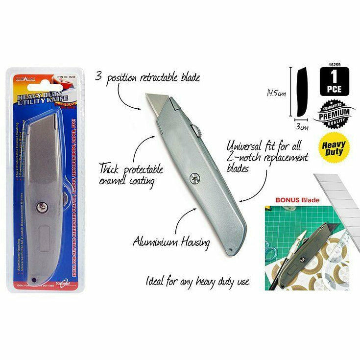 1pce Heavy Duty Utility Knife w/Blade