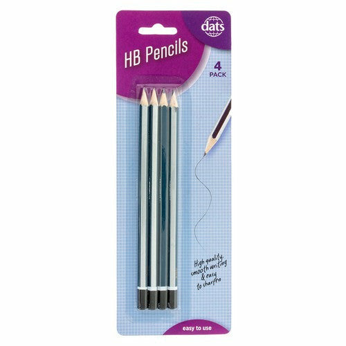 Pencil Blue & Silver Barrel HB 4 Pack - Stationery product at Price Busters Variety