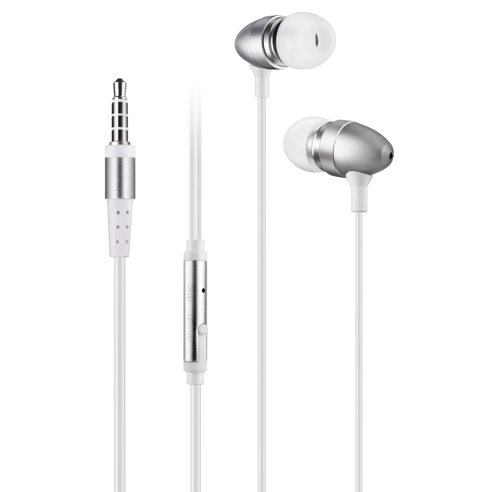Igear Earphone with Mic - Metallic Silver