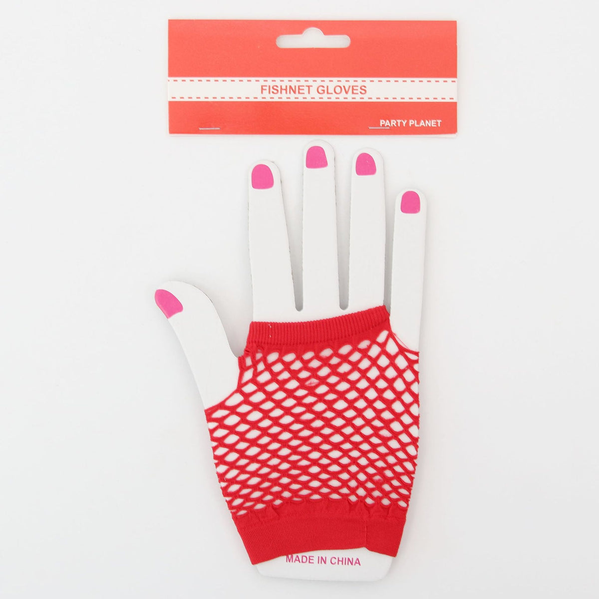 Costume Fishnet Gloves - Red - product image