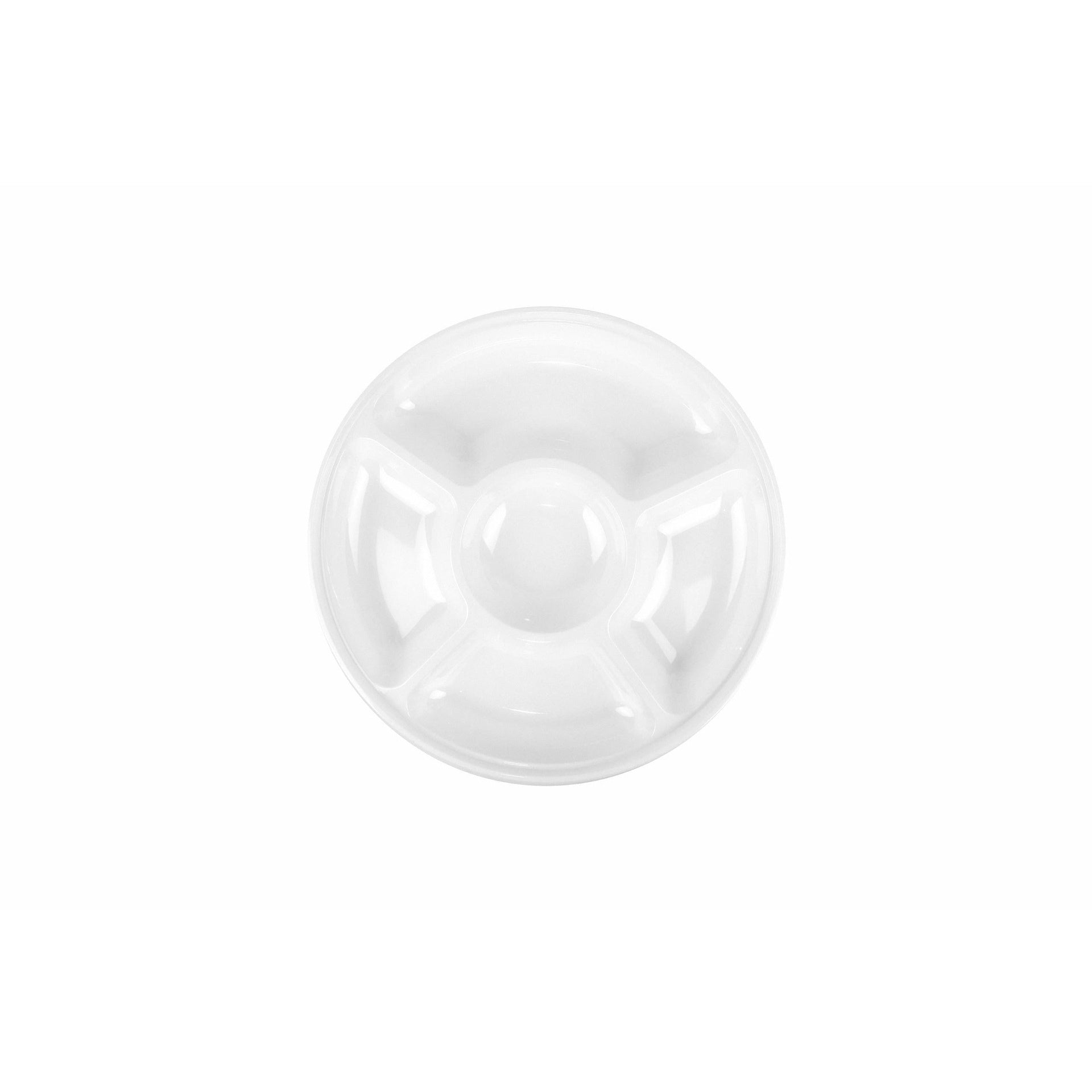 345mm White Round Divider Dish Pk2