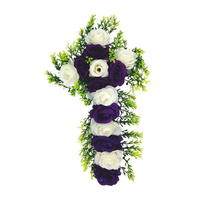 Gravesite Artificial Flower Cross 44x30cm