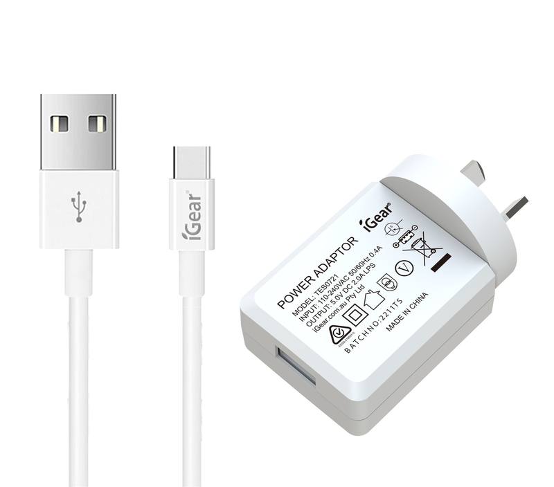 Igear Charger & Charging Cable C to USB - White
