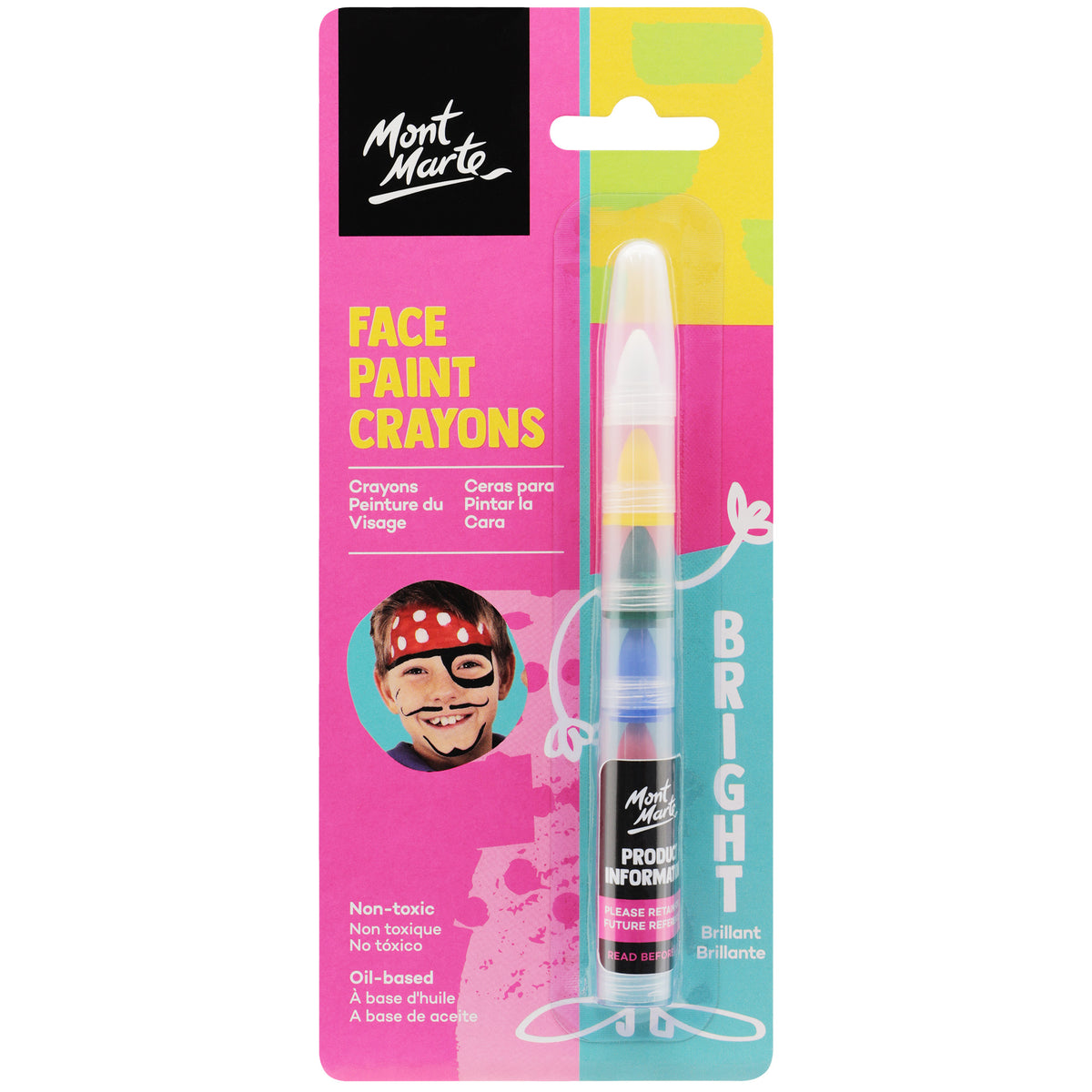 Mont Marte Face Paint Crayons - Bright