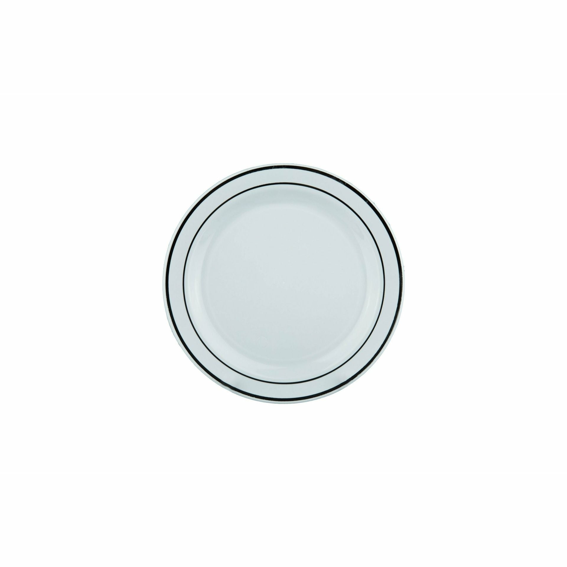 Deluxe Plate Silver Rim 19cm 6pk