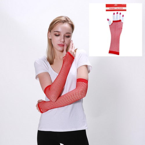 Fishnet Gloves-Red