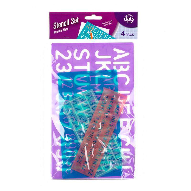 Stencils Alphabet 4 Pack - Stationery product at Price Busters Variety