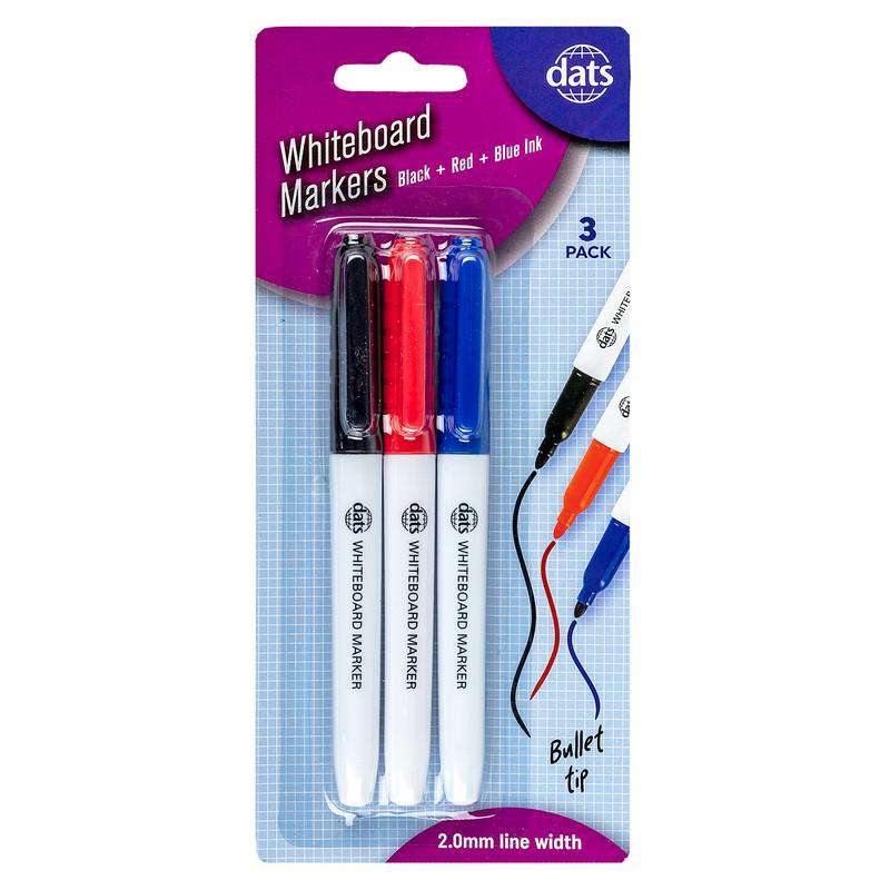 Marker Whiteboard 3 Pack Mixed Black Blue Red Ink Pen Style - Stationery product at Price Busters Variety