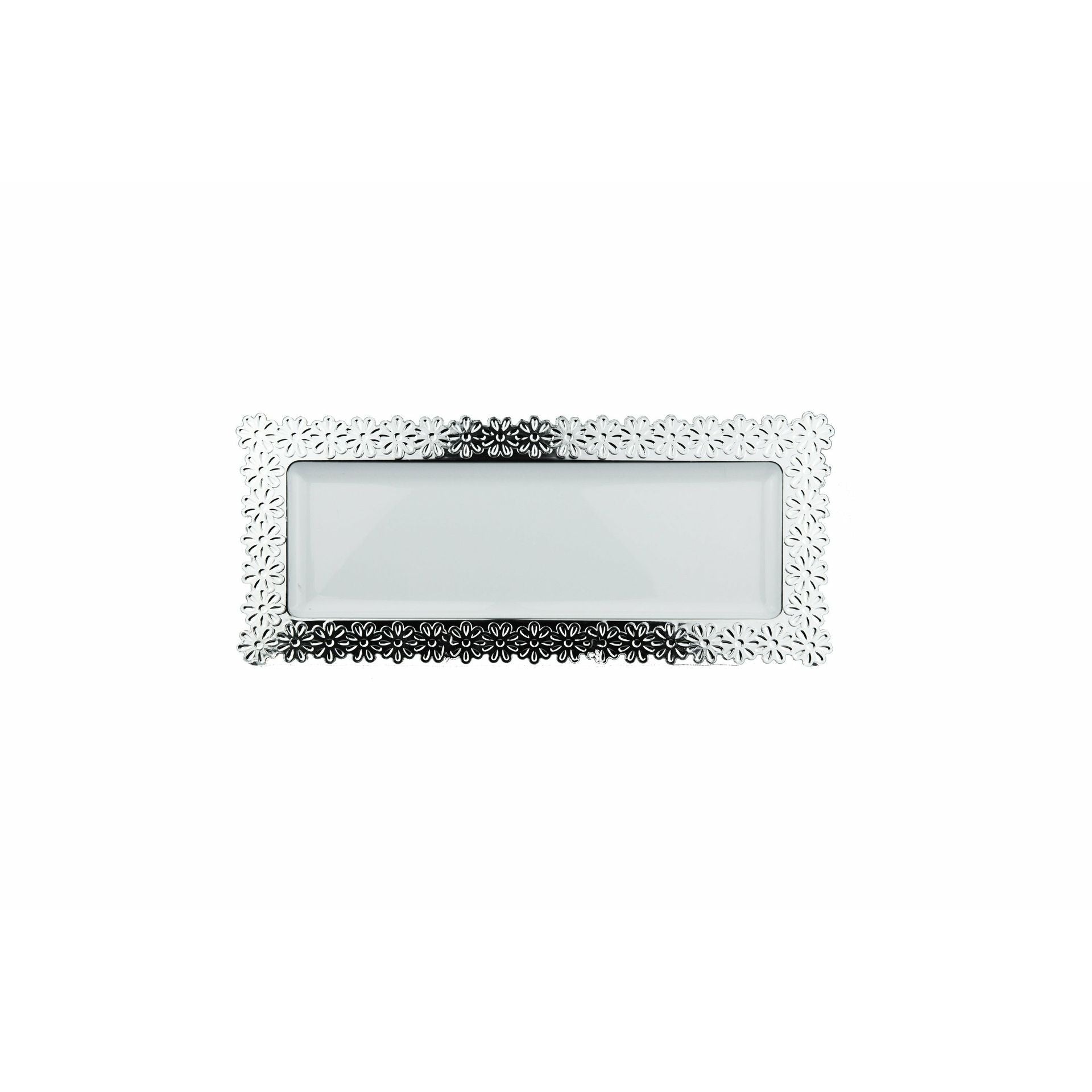 400mm x 222mm Heavy Duty Serving Platter With Silver Rim Pk1