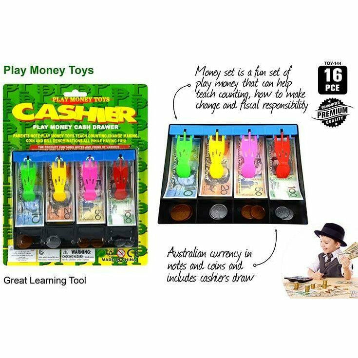 21pce Australia Play Money w/CashDrawer