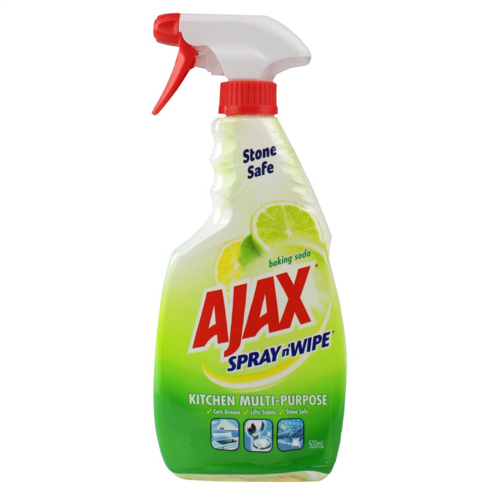 Ajax 500Ml Spray N Wipe Multipurpose Cleaner Safe On Stone Surfaces Baking Soda And Citrus
