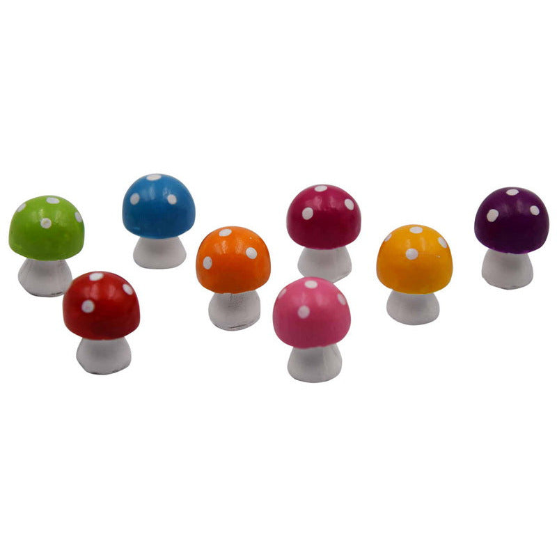 Miniature Coloured Craft Mushrooms 2cm
