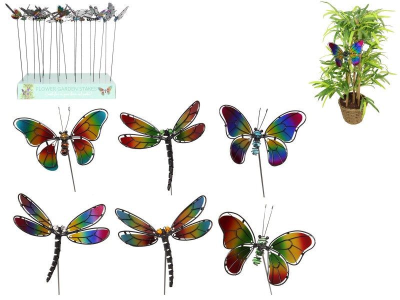 Butterfly Dragonfly Metal Stake 6 Assorted – 60cm