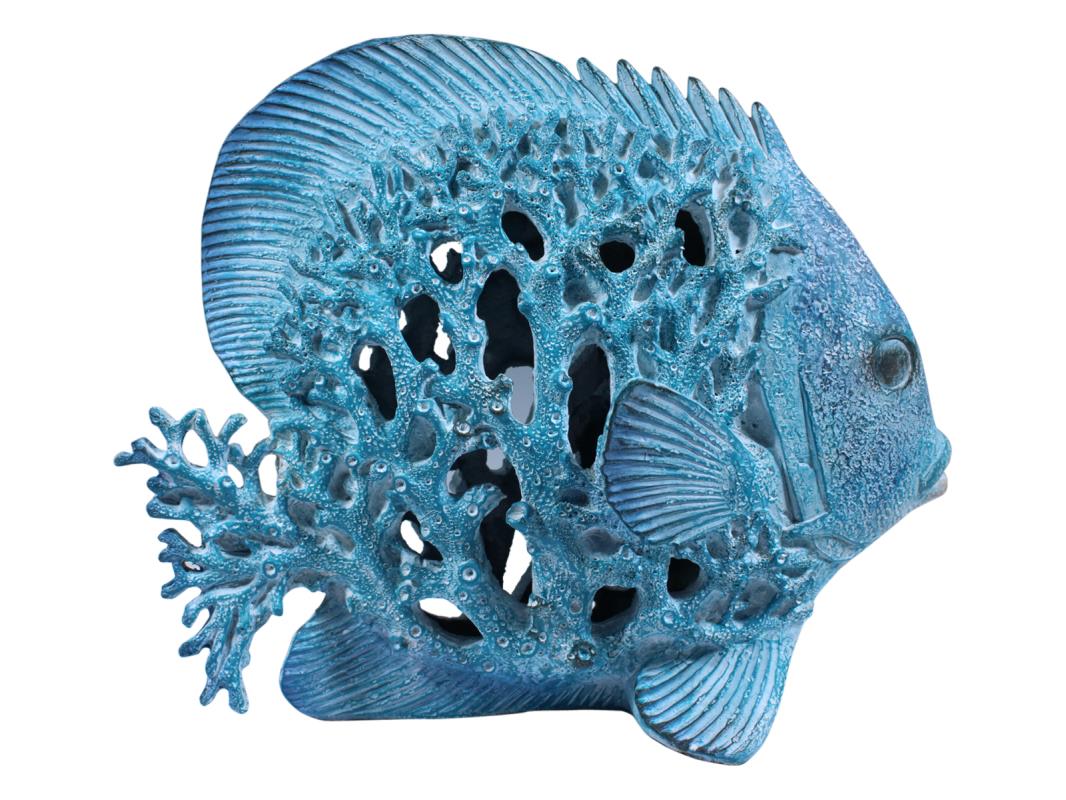 Blue Fish with Coral Design – 27cm