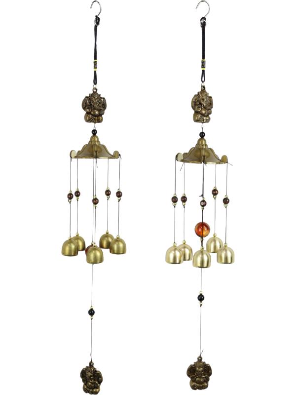 Ganesh with Gold Bell Wind Chime – 55cm