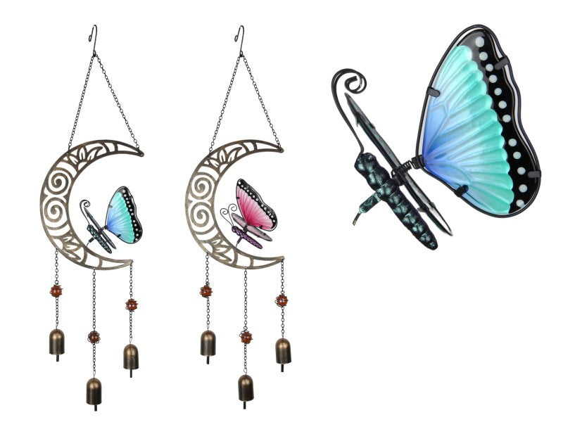 Metal/Glass Wind Chime 2 Assorted – 76cm