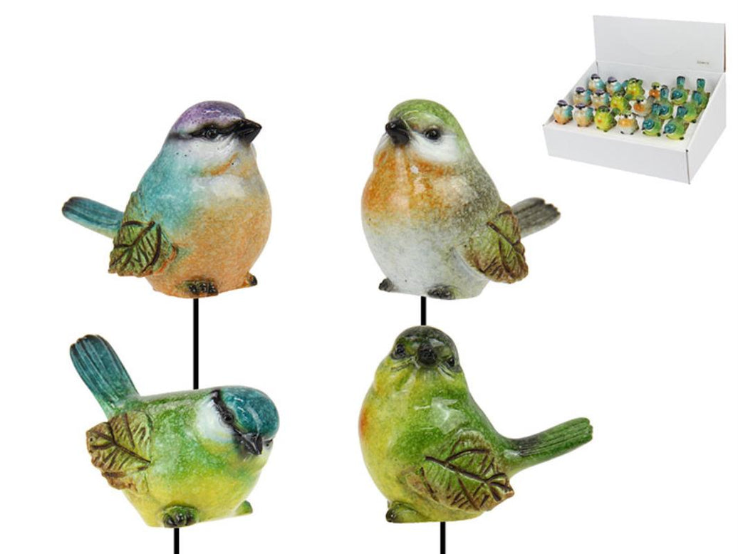 Marble Bird on Garden Stake – 5cm