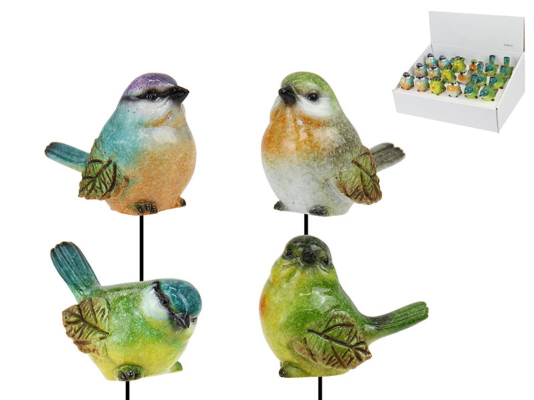 Marble Bird on Garden Stake – 5cm