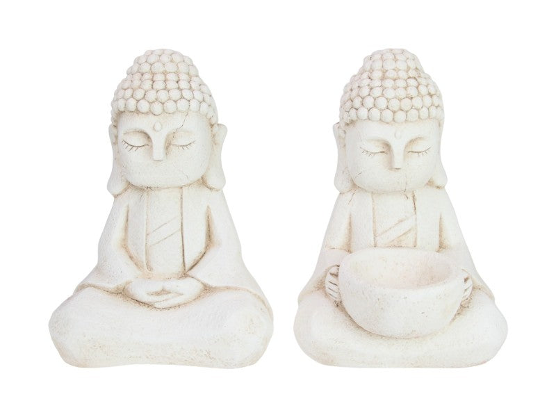 Sitting Cream Buddha – 32cm